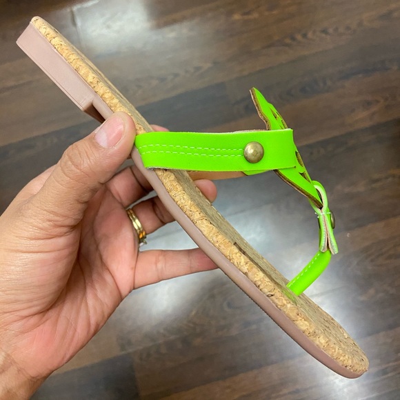 Neon Green Sandals Cork Sandals - Picture 4 of 4